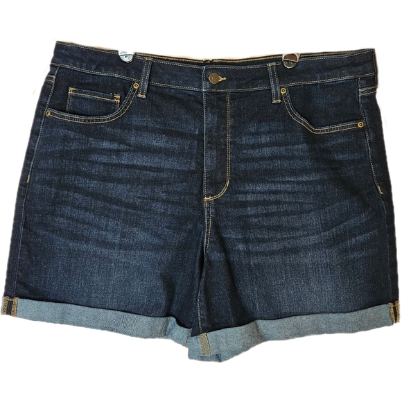 Sonoma Pants - Sonoma Rolled Hem Dark Wash Denim Shorts Women's 16W Jean Casual Summer Stretch